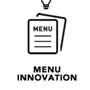 menu innovation icon and text