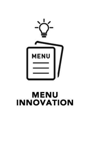 menu innovation icon and text