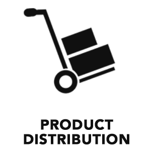 product distribution icon and text