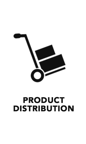 product distribution icon and text